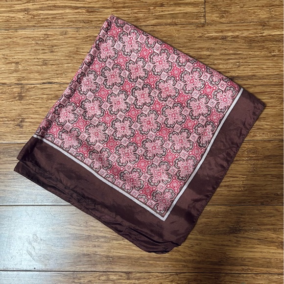 Vintage 1960-70’s LIBERTY of London Silk Scarf Made In England Brown/Red/Pink - Picture 13 of 16